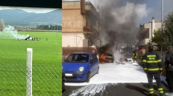 Grav accident aviatic în Italia: Două aeronave militare s-au ciocnit; una dintre ele s-a prăbușit între case. Există victime (VIDEO)