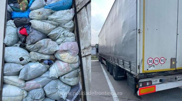 TIR încărcat cu 23 de tone de deşeuri aduse din Germania, întors de la graniţa României