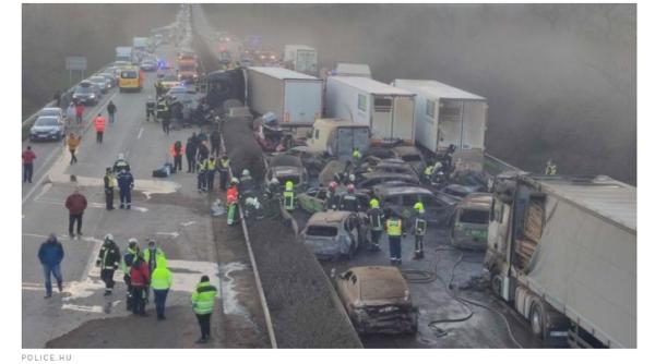 Mai mulți români, printre victimele uriașului accident din Ungaria. Anunțul MAE