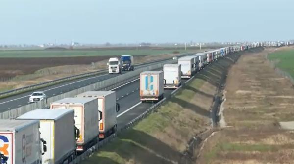 Cozi la frontiera cu Ungaria. TIR-urile au așteptat până la 14 ore ca să iasă din România: „Ceva trebuie făcut!”
