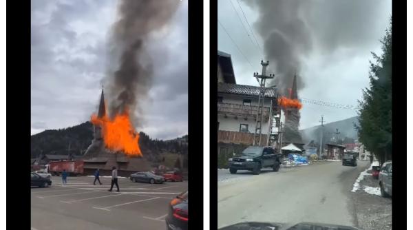 Arde biserica de lemn din Borșa. Dezastru în ziua de Florii 