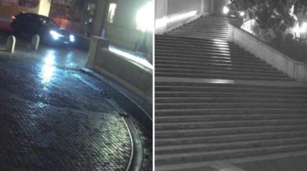 Italia. Amețit de farmecele unei românce, un afacerist a avariat grav „Treptele Spaniole“ cu un Maserati: Riscă 5 ani de închisoare