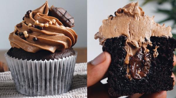 Brioșe pufoase cu Nutella și glazură. Atât de simplu de gătit, dar atât de gustoase! O fantezie pentru iubitorii de ciocolată