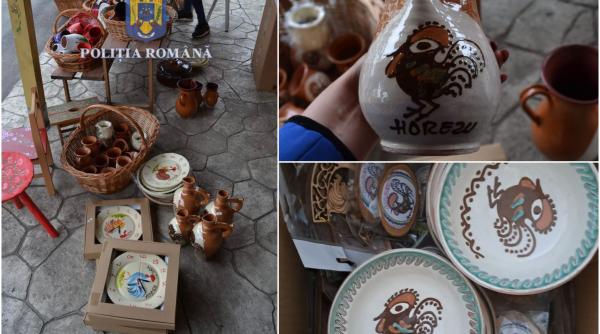 Ceramică "de Horezu", făcută de fapt în Bulgaria sau China. Dosare penale după ce polițiștii au găsit sute de produse contrafăcute - FOTO