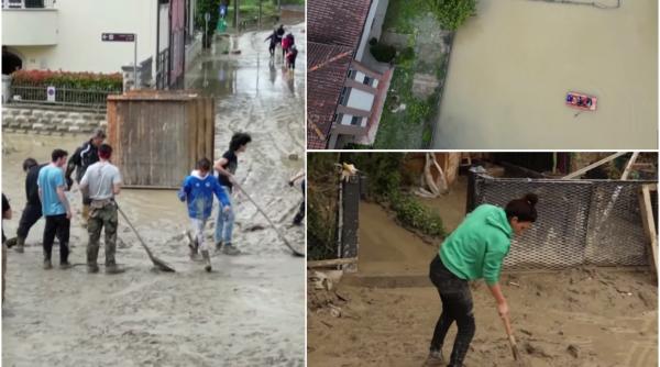 Italienii curăță străzile și încearcă să recupereze ce se mai poate în urma inundațiilor. Imaginile din dronă arată amploarea dezastrului - VIDEO