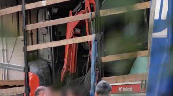 Un camion românesc transporta excavatoare suedeze furate. Unul avea un localizator GPS 