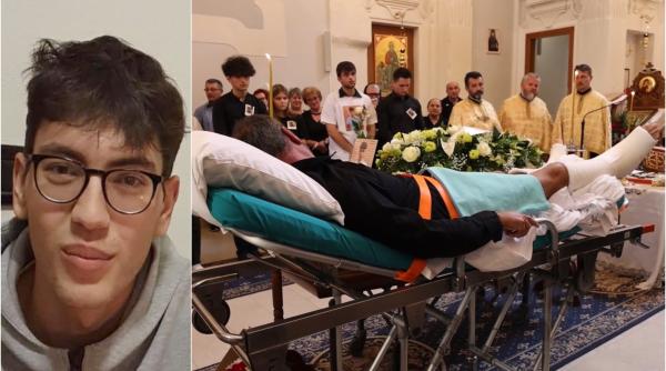 Dramă fără margini în Italia: Un tată român a fost adus pe o targă la înmormântarea fiului său