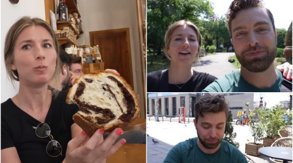 "Ospitalitatea românească e IREALĂ". Doi turiști americani au primit cozonac în loc de tort, în București - VIDEO