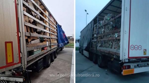 TIR-uri pline cu deșeuri din Ungaria, întoarse de la vamă și trimise în țara de unde erau trimise