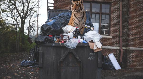 Un italian a avut parte de surpriza vieții: a crezut că vede un tigru pe tomberonul de gunoi