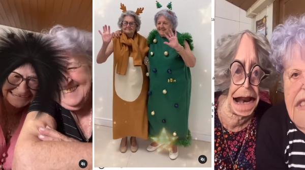Tita și sora ei, două bunicuțe trecute de 80 de ani, virale după ce descoperă filtrele de pe Instagram și TikTok / VIDEO