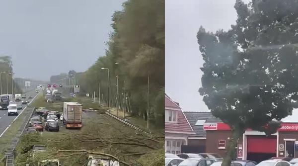 Olanda, lovită de o furtună violentă: peste 300 de zboruri anulate, iar transportul public a fost întrerupt