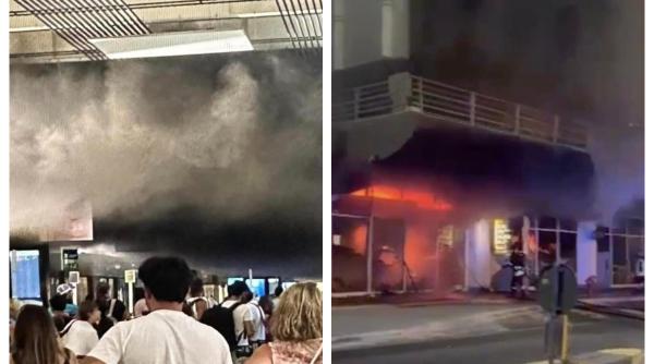 Un mare aeroport din Italia, cuprins de flăcări. Zborurile, date peste cap