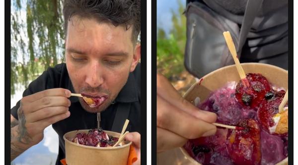 Reacția fabuloasă a unui străin care gustă papanași pentru prima dată în România 