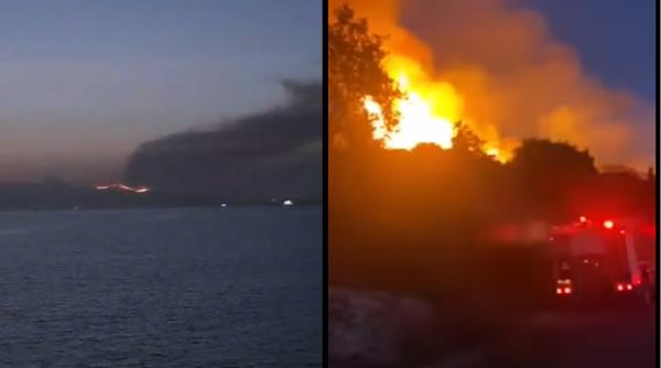 Insulele Corfu și Evia, evacuate din cauza incendiilor. Sute de pompieri, inclusiv români, intervin