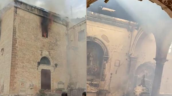 O mănăstire veche de sute de ani din Palermo, distrusă de un incendiu: „Suntem sfâșiați de durere”