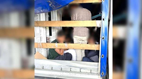 Cetățeni străini, ascunși într-un TIR printre profiluri de termopan, depistaţi în vama Cenad