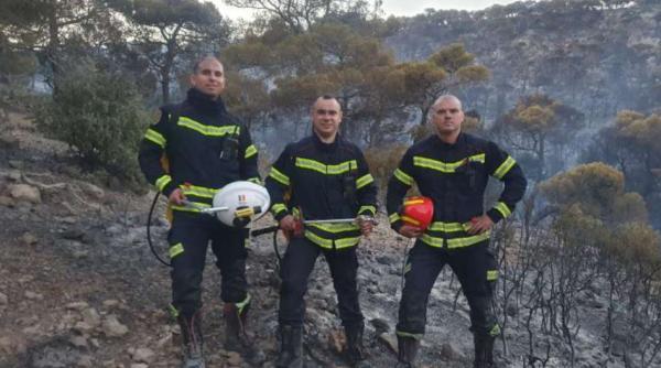 Incendii în Grecia. Pompierii români, în luptă cu flăcările din zona carierei de piatră Aragonitis