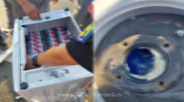 Mașina unui bulgar, verificată la intrarea în țară. Șoferul își făcuse o ascunzătoare într-o mașină de spălat