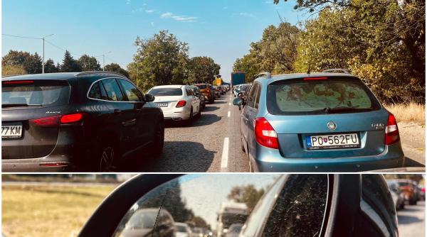 Trafic blocat în vama Ruse, pe sensul de intrare în România. Coada de mașini se întinde pe kilometri întregi - FOTO