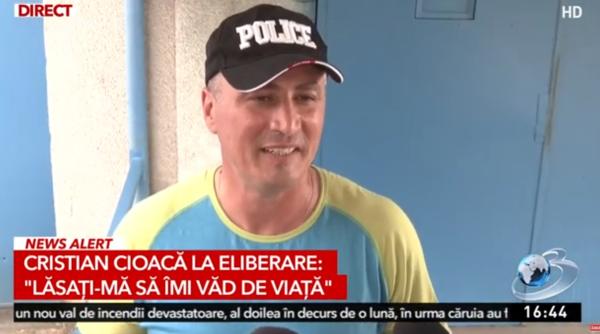 Cristian Cioacă, primul mesaj după eliberarea din închisoare. A ieșit zâmbind: "Lăsați-mă să-mi văd de viață! La revedere!" 