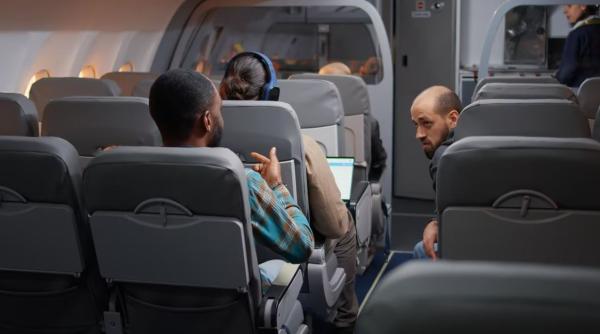 Scandal de proporții într-un avion. O familie jignește un pasager după ce a refuzat să se mute pe locul din mijloc