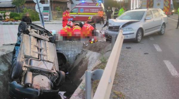 Grav accident la Bistrița, cu 10 victime: patru persoane încarcerate și una în stop cardio-respirator