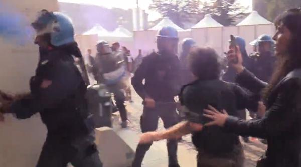 Proteste de amploare împotriva Giorgiei Meloni la Torino; momente de tensiune între studenți și forțele de ordine