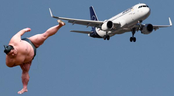 O companie aeriană a fost forțată să organizeze zboruri suplimentare, după ce zeci de luptători sumo au îngreunat avioanele prea tare