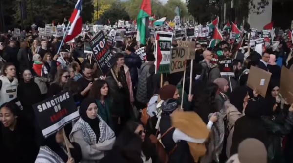 100.000 de persoane au participat la o manifestaţie pro-palestiniană la Londra - VIDEO
