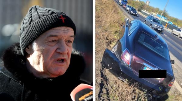 Gigi Becali, la Poliție în creierii nopții, după accident: „Mi-au făcut testul drog, de alcool, canabis, alea alea“. Patronul FCSB se întorcea de la biserică
