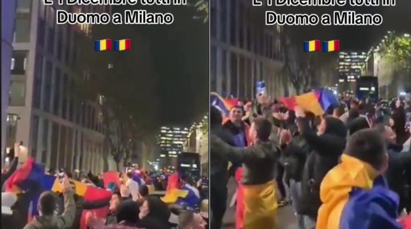 Sute de români de 1 Decembrie în centru la Milano. Video viral