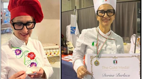 O româncă impresionează Italia: Chef Dorina Burlacu a primit distincția "Aur pentru cariera în gastronomie" de la Asociația Bucătarilor din Italia