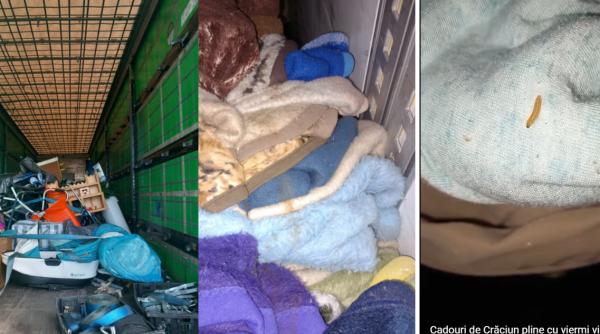 Pachetele de Crăciun trimise din mai multe țări europene copiilor români nevoiași, murdare și pline de viermi: Au fost blocate la vamă / VIDEO