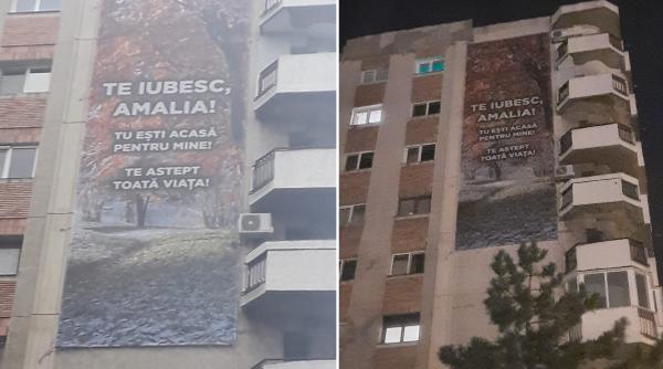 „Te iubesc, Amalia! Tu ești acasă pentru mine“: Mesajul emoționant cu care un român a împânzit un oraș din România / FOTO