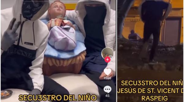 Spania. Doi tineri l-au furat pe Iisus din scena nașterii Domnului și cer o răscumpărare de 2.000 de euro: "La noapte doarme cu noi" - VIDEO