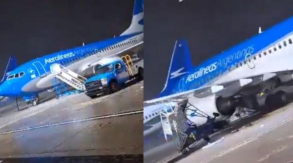 Un avion, luat de vânt chiar pe pistă: rafalele puternice au învârtit aeronava ca pe o jucărie - VIDEO