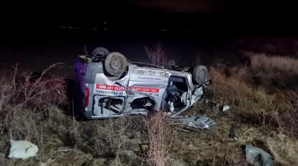 UPDATE. Accident cu mai multe victime: Un microbuz s-a răsturnat; s-a activat Planul Roşu de Intervenţie în județul Dâmbovița