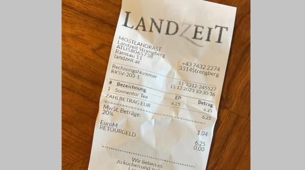 Un bărbat, revoltat de prețul ceaiului pe o autostradă din Austria: Este o înșelăciune!