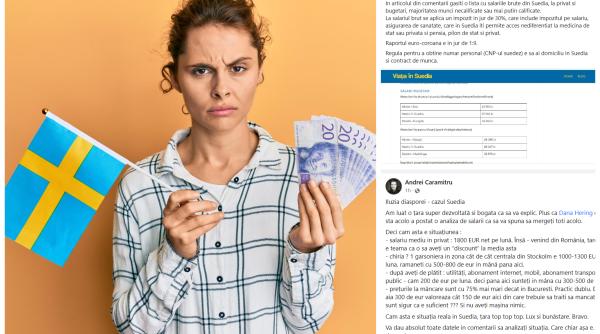 Controversă cu salariile din Suedia: Cât se câștigă de fapt? Caramitru: "Iluzia diasporei. Se trăiește mai bine în București, Cluj sau Timișoara"