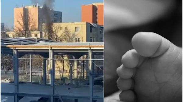 Bebelușul aruncat de la etajul 3 de mama sa, într-o plăpumioară, a murit. Femeia a sărit și ea din apartamentul în flăcări
