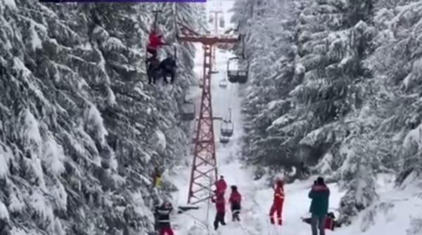 Turiști blocați în telescaun, pe pârtia Prislop. Salvatorii au activat Planul Roșu de Intervenție
