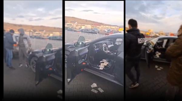 Scenariu demn de filme: Au zburat banii ca la lăutari din mașina unui român prins în flagrant de Poliție; tocmai vânduse o cantitate mare de droguri / VIDEO