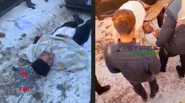 Preot român, cercetat penal după ce s-a tolănit în zăpadă, în fața porții cimitirului, pentru a împiedica o înmormantare / VIDEO