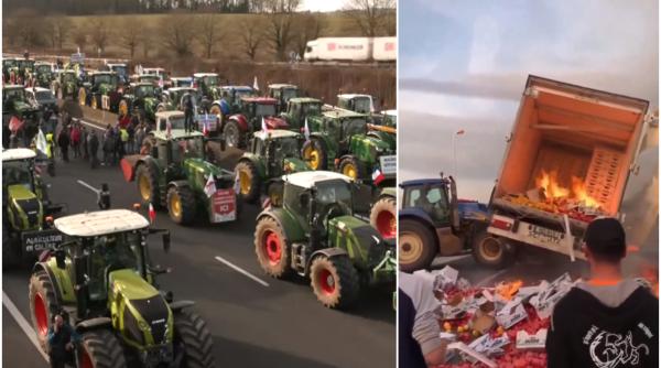 Fermierii francezi opresc TIR-uri românești și incendiază marfa din ele. Doi români, soț și soție, mărturie incredibilă: "Poliția franceză ascultă de protestatari"
