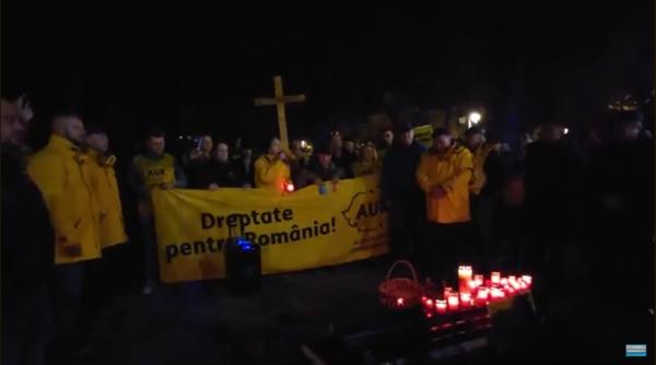 Protestatarii AUR au ajuns în fața sediului PSD: Manifestații împotriva comasării alegerilor locale și europarlamentare