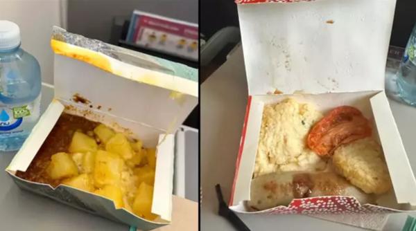 Bărbat, furios că i s-a servit mâncare "necomestibilă" și că avionul era murdar: „Prețuri premium pentru un serviciu inferior”