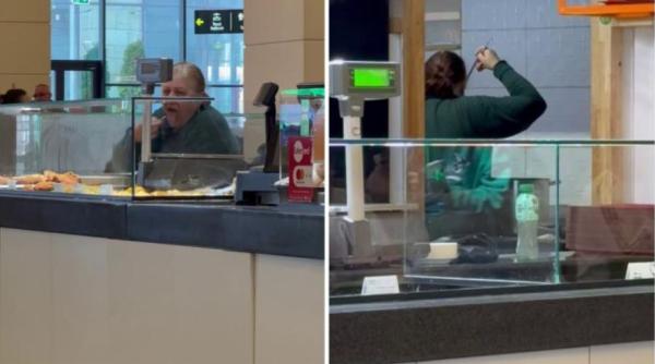 Angajata unui restaurant dintr-un mall din Cluj, prinsă gustând mâncarea clienților. ”Așa facem toxiinfecție!”