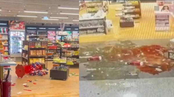 O stewardesă frustrată că a fost concediată, vandalizează un magazin din aeroportul Fiumicino din Roma. VIDEO 