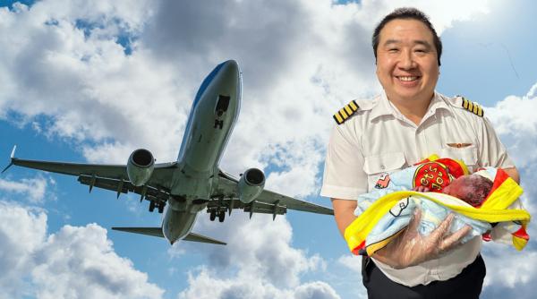 Un pilot a adus pe lume un copil în timpul zborului, după ce o femeie a intrat în travaliu